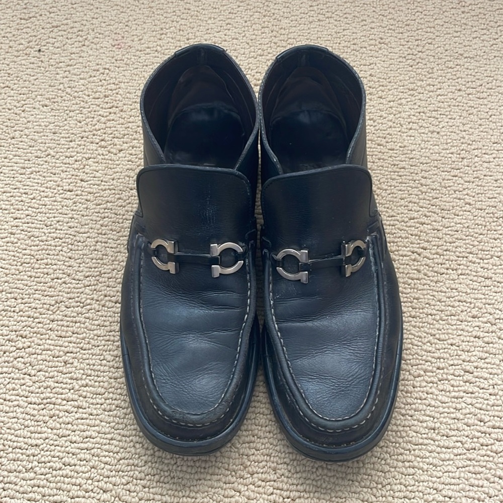 Salvatore ferragamo men’s leather ankle boot loafers